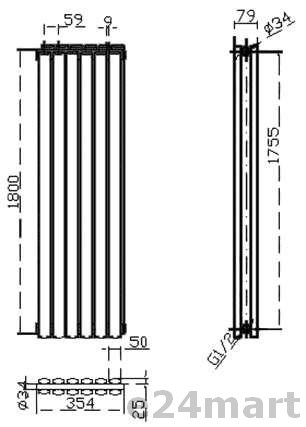 Revive Vertical Designer Anthracite Double Panel Radiator | HLA77
